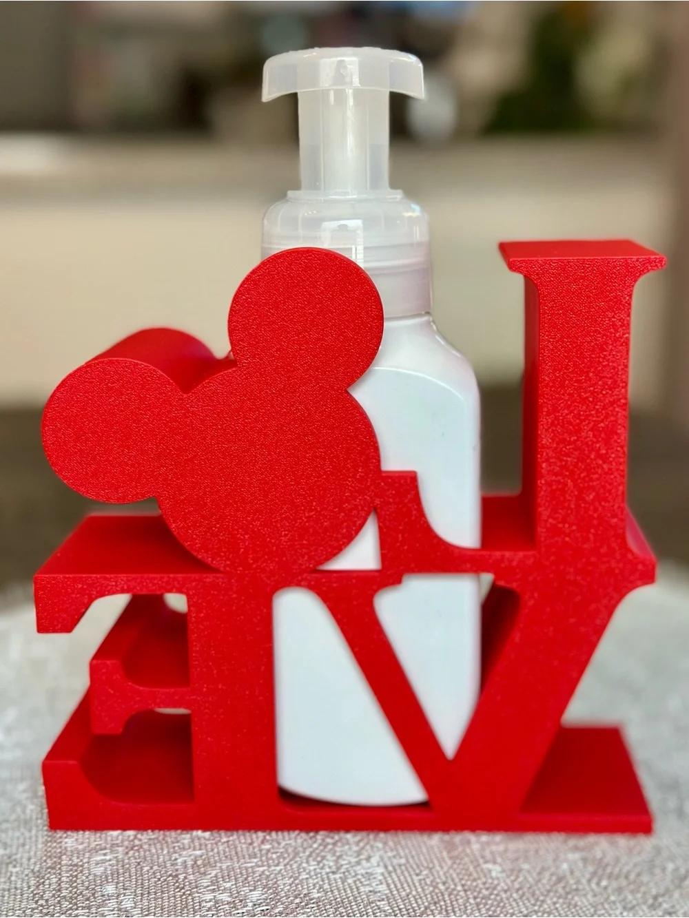 Disney GLOSSY Mickey Mouse LOVE Soap Holder for Bath & Body Works Bottles